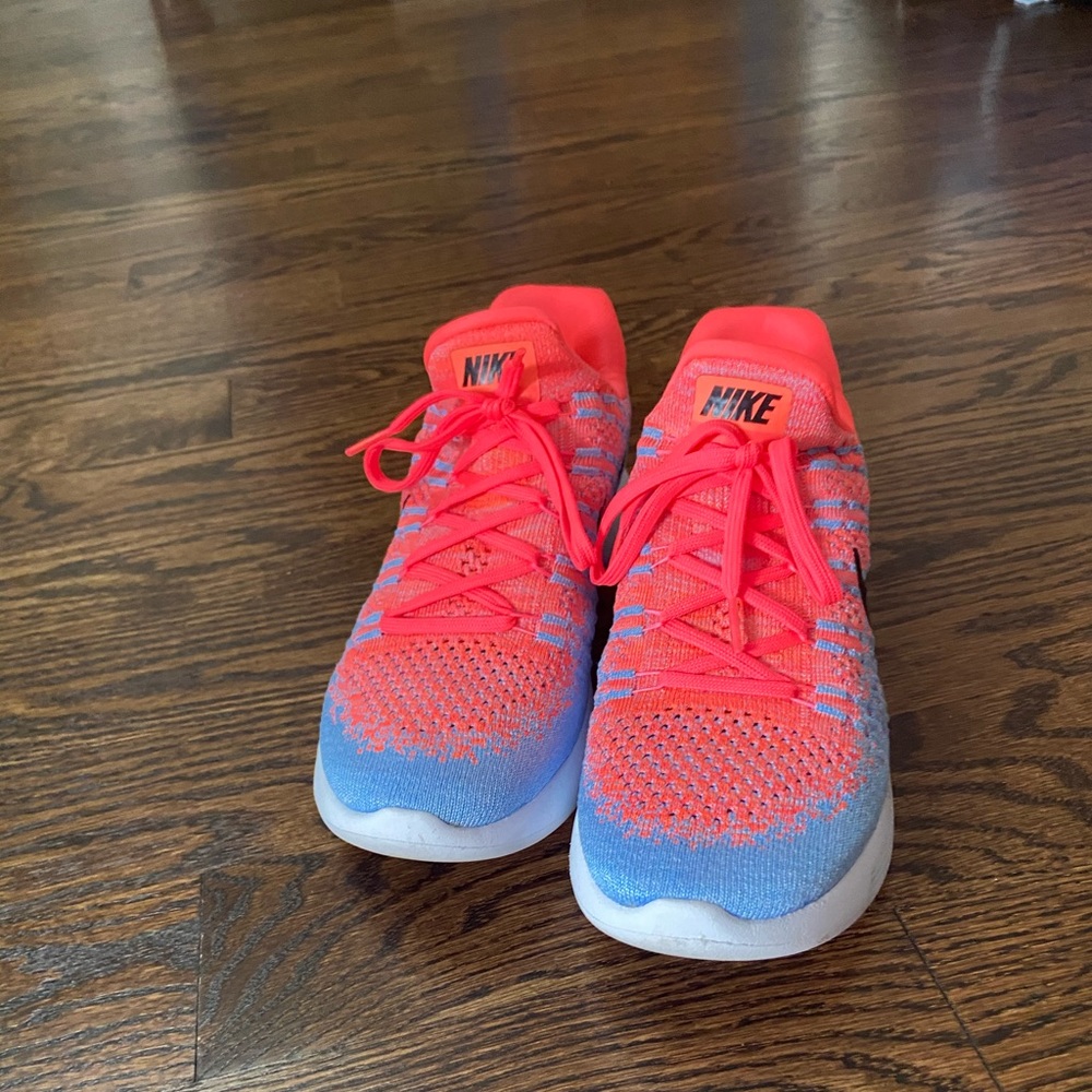 pink and blue nike sneakers